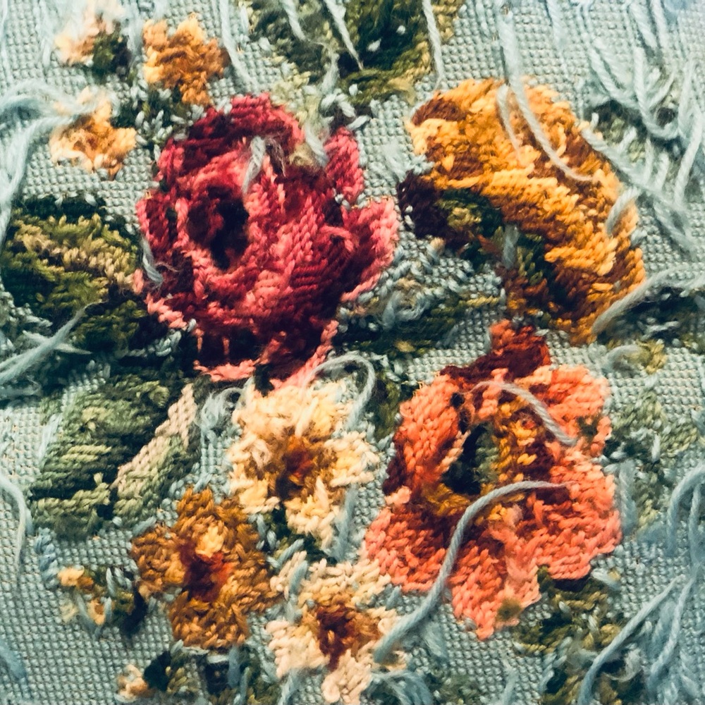 Beautiful needle point done and ready to add you touches